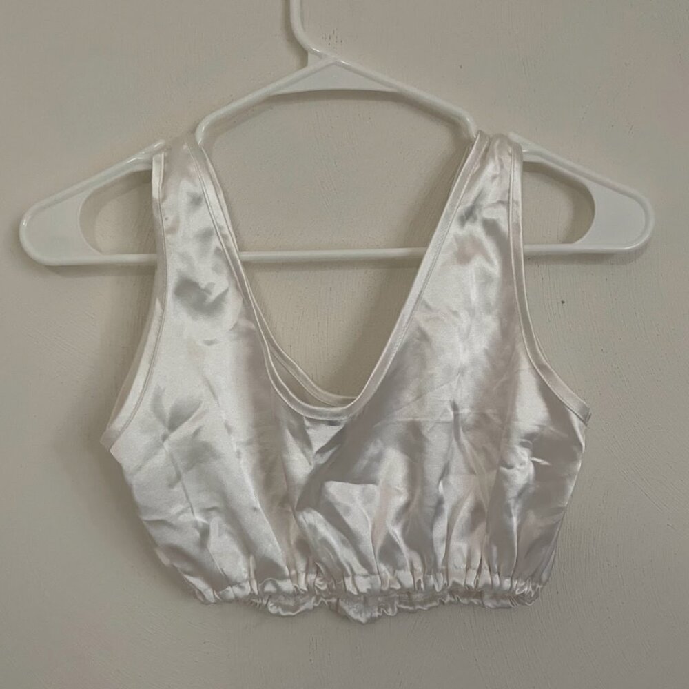 Blanc White Satin Lounge Set (Top & Pants) - For a good cause!